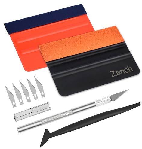 Zanch Rakel für Folie - Folierungs Werkzeug für Alle Folien [Alles In Einem] Rakel Set für Fensterfolien & Tönungsfolie & Möbelfolie & Carbonfolie - Einfach zu verwenden für Anfänger und Profis