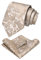 JEMYGINS graue Sandfarbe krawatte Paisley Seide Herren Krawatten und Einstecktuch mit krawattenklammer Sets