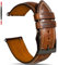 Gomvadr Quick Release Lederarmband, Vintage Öl gegerbt Pull-up Lederband Ersatz Uhrenarmbänder Männer Frauen 14mm 16mm 18mm 19mm 20mm 21mm 22mm 24mm (21mm, Tan/Black Buckle)