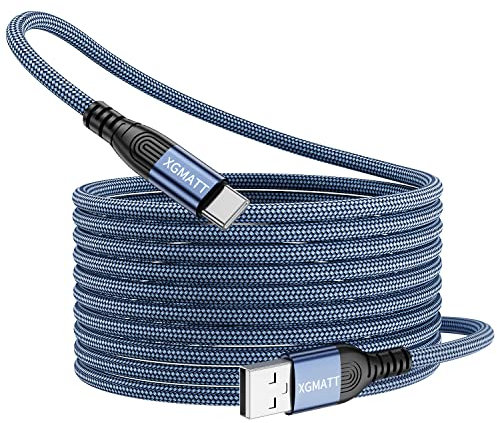 Extra Langes 8M USB C Ladekabel, 3.1A Schnellladekabel, USB anf Typ C Kabel geflochten für PS5 Controller, Samsung Galaxy S10/S9/S8 Plus, Note 10 9 8, LG V30 V20 G6 G5, Moto, LG, HUWEI, Mi9/8,etc