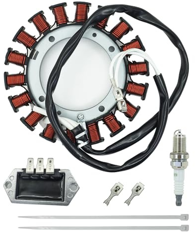 ALRACALL 237878-S Lichtmaschinen-Spulen-Stator ersetzt Kohler 54-755-09-S passend für CH11-CH15 CH18-CH25 CV11-CV15 CV18-CV22 Rasenmäher Traktor mit 25 403 03-S Spannungsregler