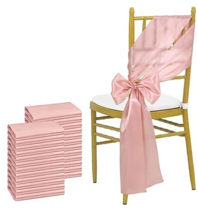 TMAOZW Lot de 10 nœuds de Chaise en Satin for Housse de Chaise, adaptés aux nœuds de Chaise de Mariage, aux fêtes d'anniversaire(Rose Gold)