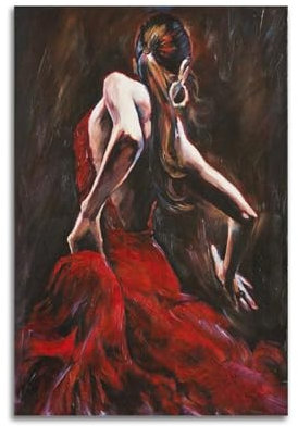JJXCAC Poster, berühmte Flamenco-Tänzerin, dekoratives Gemälde, Leinwand, Wandposter und Kunstdruck, modernes Familienschlafzimmer, Dekoration, Poster, 30 x 45 cm