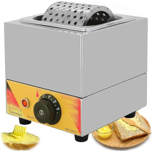 SUCRFXJ Stainless Steel Butter Spreader Roller, 10L Electric Butter Spreader Wheel Butter Roller, Adjustable 30-80°C Temperature and 360° Spreads Evenly, Butter Dispenser for Shop Kitchen Home Use