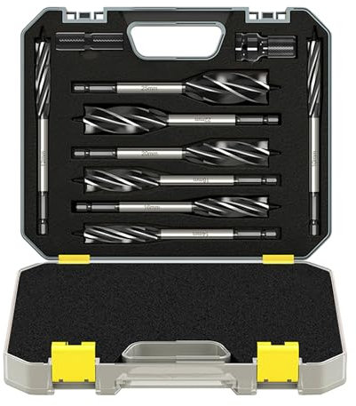 8PCS Wood Drill Bits Set: High Carbon Steel Auger Drill Bit with 1/4 Inch Hexagon Shank for Woodworking-10mm/12mm/14mm/16mm/ 18mm/20mm/22mm/25mm