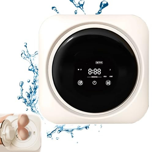 guoyjmm Lave-Linge électrique Compact Mural, Mini Machine à Laver Automatique 3,5L, Lavage et séchage intelligents à Rouleaux intégrés, pour Appartements et Petits espaces