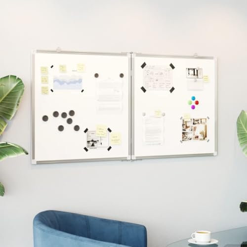 Furniture Select - Magnetisches Whiteboard, faltbar, 120 x 60 x 1,7 cm, Aluminium