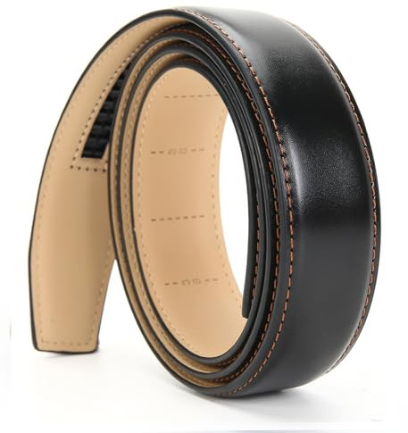 Nelbons Herren Gürtel Ratsche Automatik Gürtel für Männer 35mm Breit Ledergürtel, Ohne Schnalle