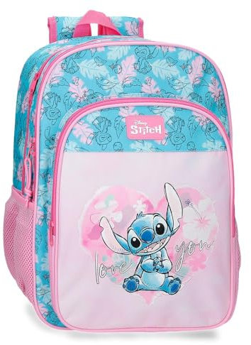 Joumma Disney Heart Stitch Mochila Doble Compartimento Adaptable a Carro Rosa 30x40x13 cms Poliéster 15,6L