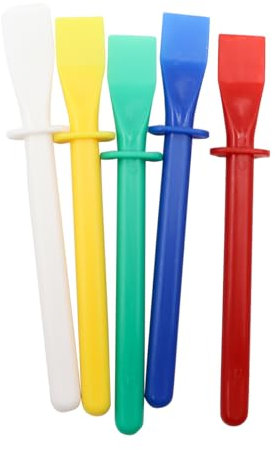 ANCLLO 5 Pcs Bright Coloured Plastic PVA Glue Spreader Spatula Sticks Multi Coloured Perfect For Art And Craft