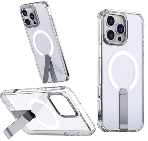 WIFORT For iPhone 16 Pro Max Case with Stand, Compatible With MagSafe,Military Grade Shockproof Protective Cover,Ultra Slim Clear White