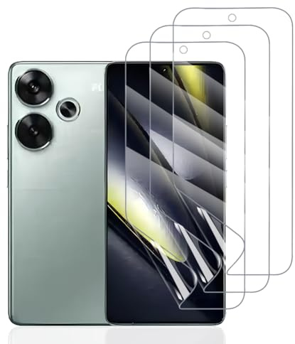 Hhfcryst Protector de Hidrogel Protector para Xiaomi Poco F6, 3 Piezas TPU Protectores de Pantalla HD Transparente Suave (Vidrio no templado)