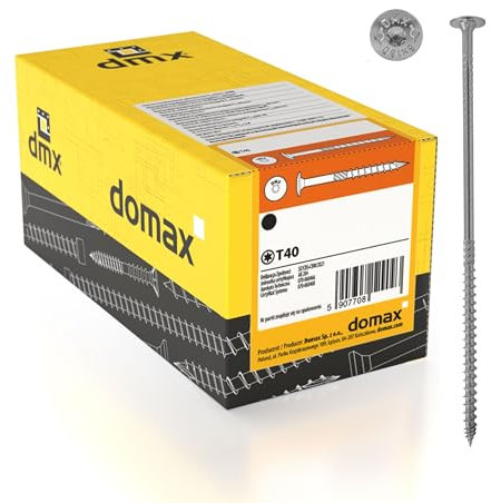 DMX - Tellerkopfschrauben 5x50 - Konstruktionsschrauben - Holzschrauben Set - Spanplattenschrauben - Schrauben set - 200 Stück - Flachkopfschrauben Holz - Torx Set - Holzbauschrauben