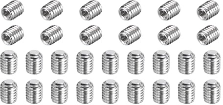 sourcing map 50 Pcs M5-0.8 x 6mm Grub Screws, 304 Stainless Steel Cup Point Allen Head Screws Internal Hex Socket Drive for Bathroom Fixtures Repair Furniture DIY Project