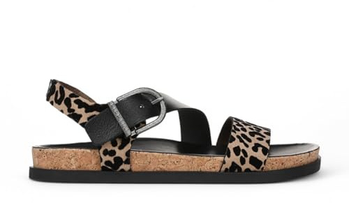 Infinity Leather Blowfish Malibu Women's Lance Leopard Brown Footbed Sandals