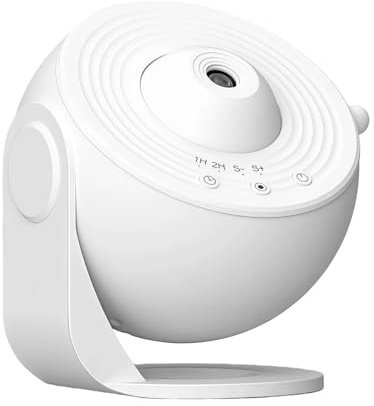 Motionful CosmoGlow Moon Projector & Planetarium Projector with 12 Film Discs, 360° Nebula Night Light for Bedroom and Home Decor (White)