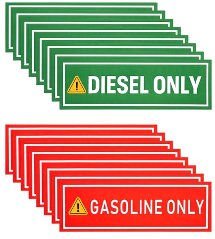 16stk Aufkleber Nur Diesel und Nur Benzin, Wetterfeste Klebeaufkleber für Lkw Traktoren Kraftstoffkanister Tanks Tankdeckel und Baumaschinen zur Verhinderung von Kraftstoffmischung