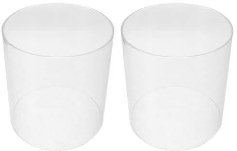 Hemobllo 2pcs Replacement Glass Lantern Globe for Propane and Gas Lamps, Cylinder Shape, 12x11x11cm Glass Cover, Stable Flame with Reduced Flickering, for Camping and Outdoor Use