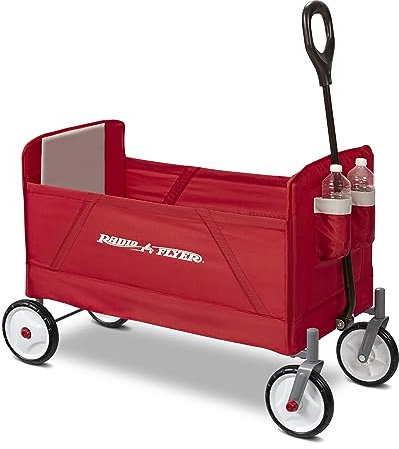 Radio Flyer EZ-Faltwagen, Rot, zusammenklappbarer Trolley für Kinder ab 1,5 Jahren, Garten- und Transportwagen