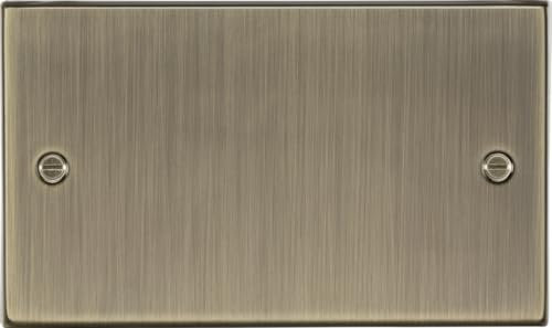 Knightsbridge 2G Blanking Plate - Square Edge Antique Brass