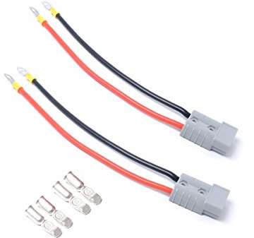 VORCOOL Paar 50A 600 V Batterie Schnelltrennstecker Stecker Anhängerwinde Stecker mit 25 cm Kabel (Grau)