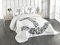 ABAKUHAUS Anker Tagesdecke Set, Anker-Form-Blume, Set mit Kissenbezug Sommerdecke, für Einzelbetten 170 x 220 cm, Weiß und Schwarz