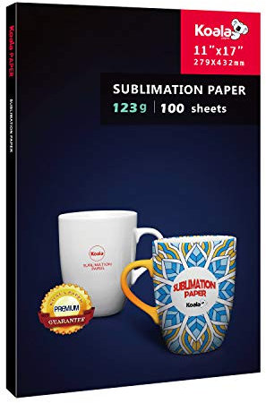 Koala Sublimation Paper 11x17 inches Easy to DIY T-shirts, Tumblers, Mugs Only Compatible with Inkjet Sublimation Printer Sublimation Ink 100 sheet 123g