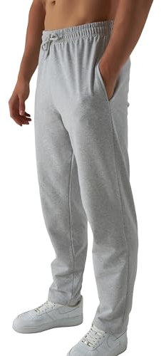 Smith Solo Jogginghose Herren – Jogger Männer Modern | Baumwolle Jungen Slim Fit Freizeithose | | Sporthose – Training – Trainingshose | Grau / Gerade, L