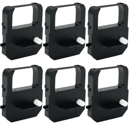 Printerfield Farbband ST10 in Schwarz für Seiko Precision TP-10 TP-15 TP-20/ für Seikosha ST10 ST-10 und für Acroprint 175 ES700 ES900 (6er Pack)