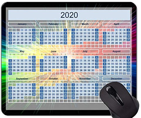 Goldene erstklassige Spiel-Mausunterlage des Kalender-2020, bunt und bunt Mausunterlagen