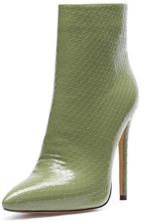 Castamere Polacchine Donna Stivali Cerniera Tacco a Spillo 12CM Verde Pu Scarpe EU 40