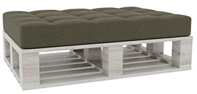 Gutekissen® Palettenkissen Gesteppte Kissen mit Knöpfen, Palettenauflagen Sitzkissen Rückenlehne Gesteppt PFG (Sitzkissen 120x60, Dunkelgrün)