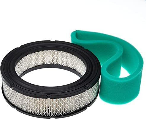vhbw 1x filtro di carta, 1x filtro in spugna compatibile con Briggs & Stratton Vanguard 543477-2140-G1 trattore - set da 2 pezzi