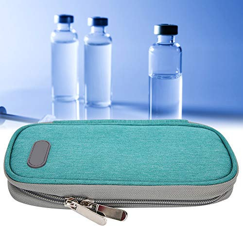 DEWIN Borsa Termica per Insulina,Borsa Portatile per Insulina Raffreddamento Borsa Termica Refrigerata per Medicinali 21 x 11,5 x 3cm/8,3 x 4,5 x 1,2Pollici (Verde)