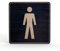Holz-Türschild Piktogramm Herren - Hinweisschild aus Eichenfurnier - eckig 10x10 cm, schwarz - Für Ihre Tür & Wand - Inkl. Klebepad - Betriebsausstattung24®