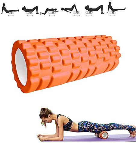 Foam Roller Faszienrolle - Schaumstoffrolle - Fitness Massagerolle fur Triggerpunkt-Massage in Rücken, Nacken, Beine beim Faszientraining mit der Gymnastikrolle für Männer Frauen. 33x14cm
