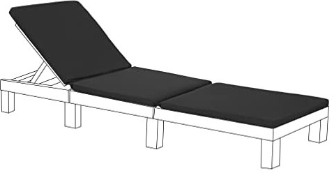 Gardenista Liegenauflage,Auflage für Gartenliege 194 x 66 x 5 cm,Auflagen für Deckchair,Polsterauflage für Sonnenliege Strandliege,Kissen für Liegestuhl Wasserbeständig & Leicht (Schwarz)