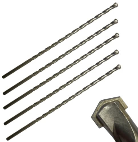 8mm x 600mm TCT Tipped Masonry Drill Bits (Pack Of 5) For Concrete Brick Porcelain Ceramic Tile Plastic Wood