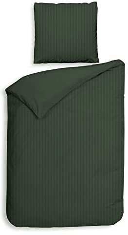 ZO! HOME Heckett and Lane Mako Satin 1 x Bettwäsche 135 x 200 cm + 1 x Kissenbezug 80 x 80 cm Banda Calla Green