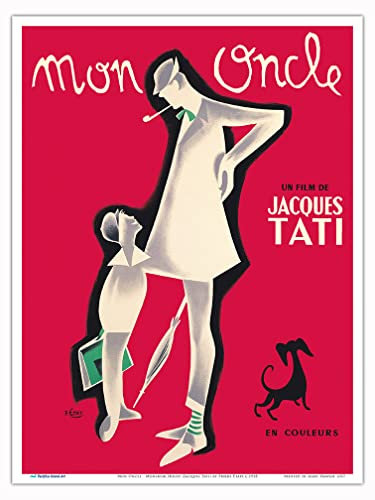 Mon Oncle – Monsieur Hulot (Jacques Tati) – Vintage-Filmposter von Pierre Étaix c.1958 – Meister-Kunstdruck 22,9 x 30,5 cm