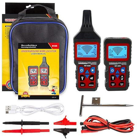 YuqiaoTime NF-826 High Voltage Wire Tracker Portable Telephone Cable Locator Underground Pipe Detector Professional Cable Finder