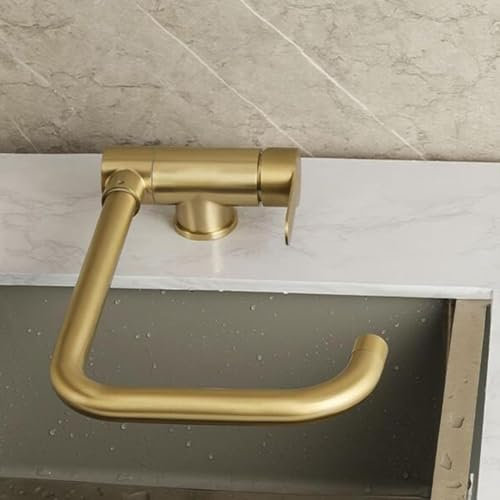 Grifo De Cocina Abatible Para Ventana Interior, Grifos De Fregadero De Cocina De Acero Inoxidable Grifo De Cocina De Agua Fría Y Caliente Cepillado Dorado-A