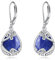 Lapislazuli Ohrringe für Damen 925 Sterling Silber Filigran Lapislazuli Tropfen Ohrringe Leverback Schmuck Geschenke (M-Lapislazuli)