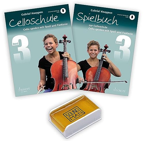 Celloschule 3 + Spielbuch: (Starterset) mit Online Audio - Band 3 von Gabriel Koeppen (ISBN 9783795723149-9783795723156) + Soundman Kolophonium für Cello