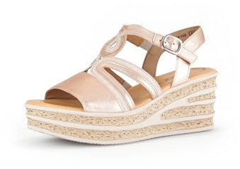 Gabor Damen Keilsandalen, Frauen Sandalen,Best Fitting,Sommerschuhe,Freizeitschuhe,offene Schuhe,Strandschuhe,hoch,rame/Rouge,42 EU / 8 UK