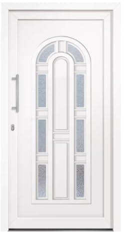 HORI® Eingangstür Kunststoff Komplettset - Classic – Moderne Hauseingangstür mit Stahlverstärkung, Wärmeschutz & 5-fach-Verriegelung I Farbe: Weiß I DIN links I Modell: Classic I 2100 x 1000 cm