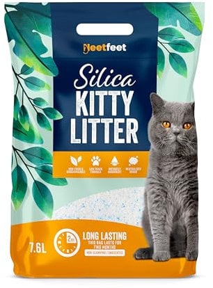 Natural Silica Cat Litter Crystals Cat Kitten Litter 7.6L | Pure Gel Crystal | Ultra Absorbent | Effective Odour Control | No Dust | Ultra Hygienic | Biodegradable