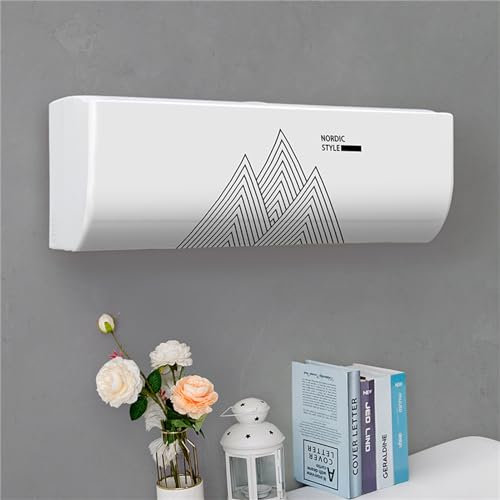 Treer Funda para Aire Acondicionado Interior, Funda para Aire Acondicionado Pared Elástico Antipolvo para Pared Montaje Unidades Split Interior AC Cubiertas (1P,9)
