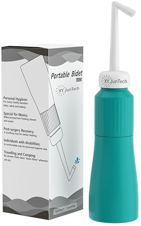 Portable 11.8 Oz Bidet, Feminine Care Irrigator, Retractable Nozzle Travel Bidet with 60° Elbow for Personal Hygiene Cleaning & Soothing Postpartum Care Peri Bottle