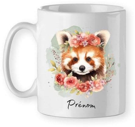 Tasse Panda Roux PERSONNALISÉE prénom - mug Amoureux Panda Roux personnalisable cadeau Noël anniversaire